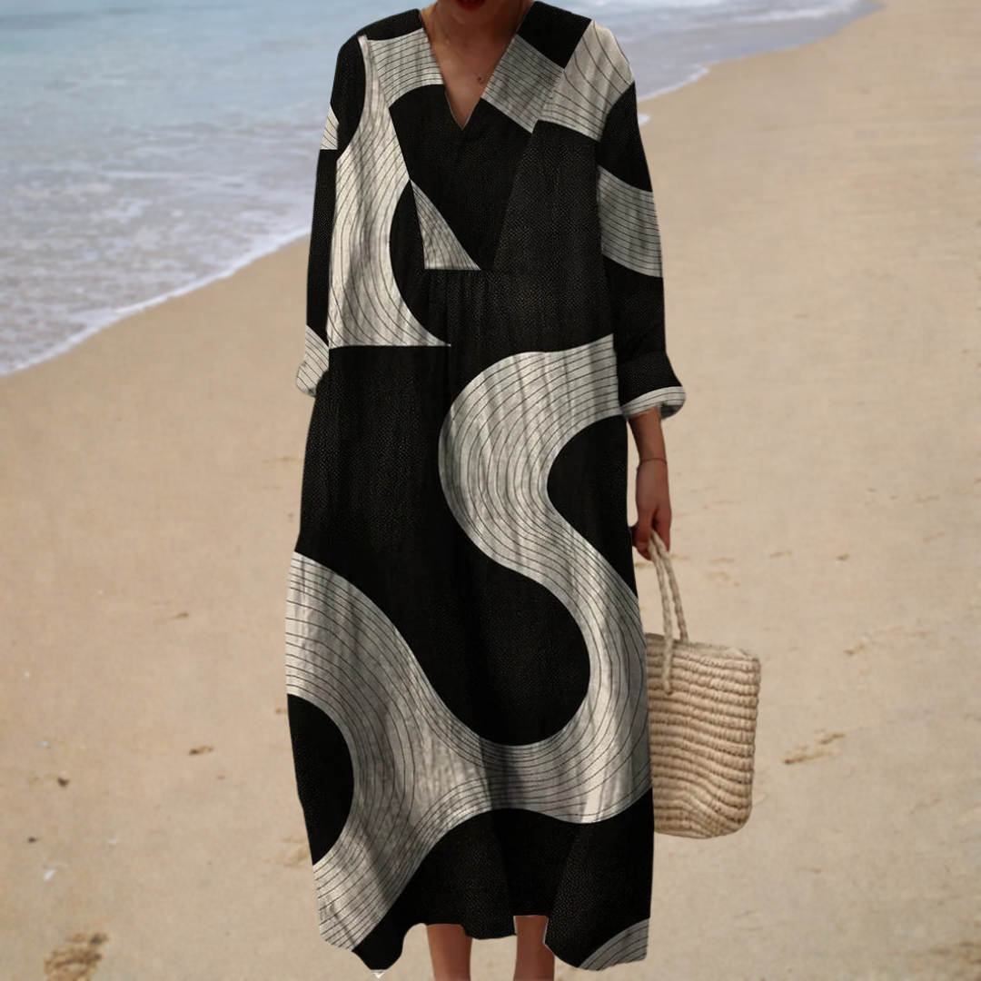 Lena – Figurschmeichelndes Sommerkleid mit Print – Produktansicht 1