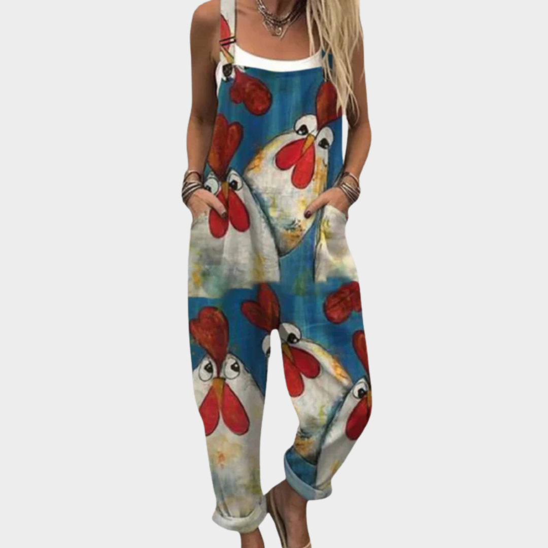 Bequeme bedruckte Latzhose – Modell 2623A8 – Produktansicht 1