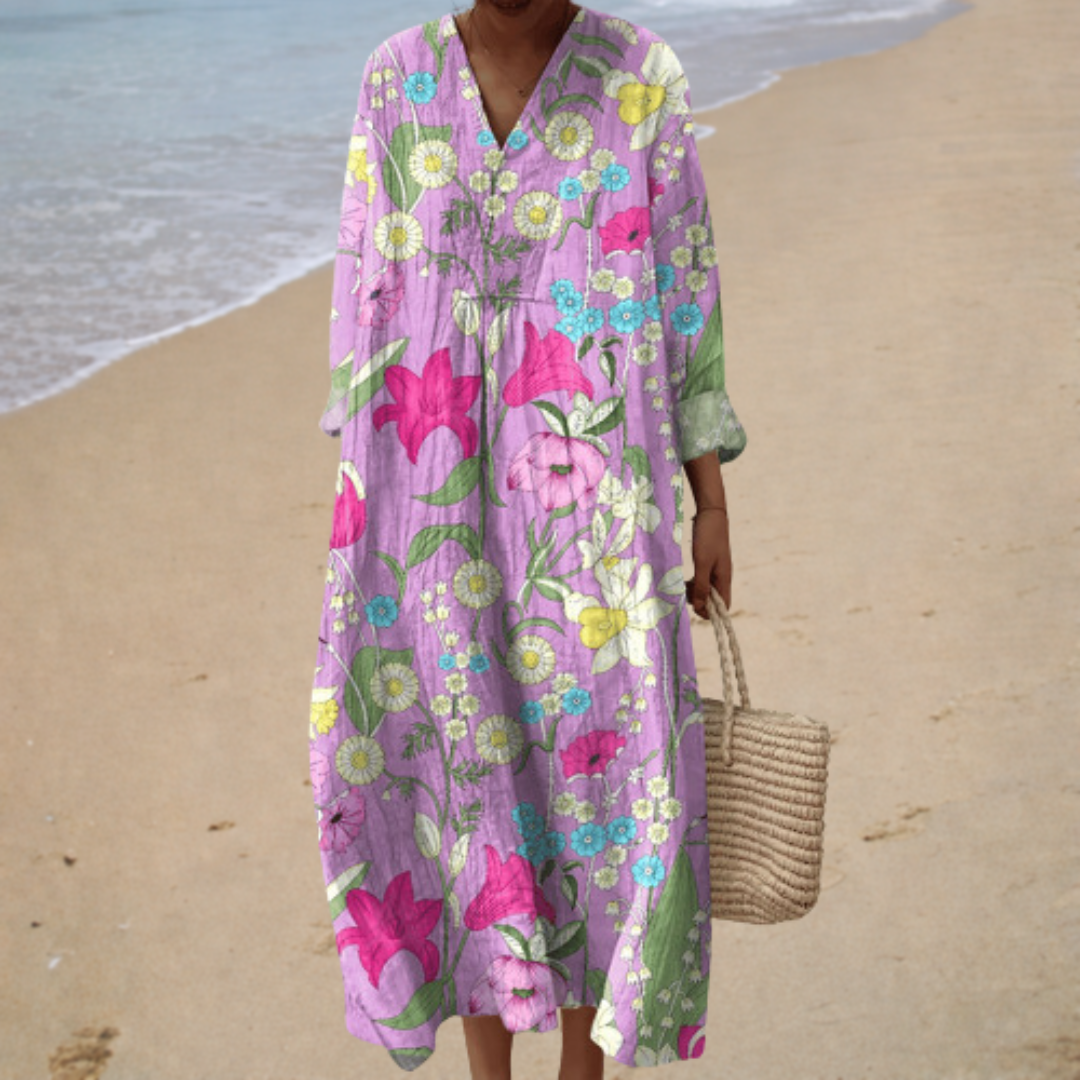 Magdalena – Figurschmeichelndes Sommerkleid mit Print – Modell Emilia – Produktansicht 1