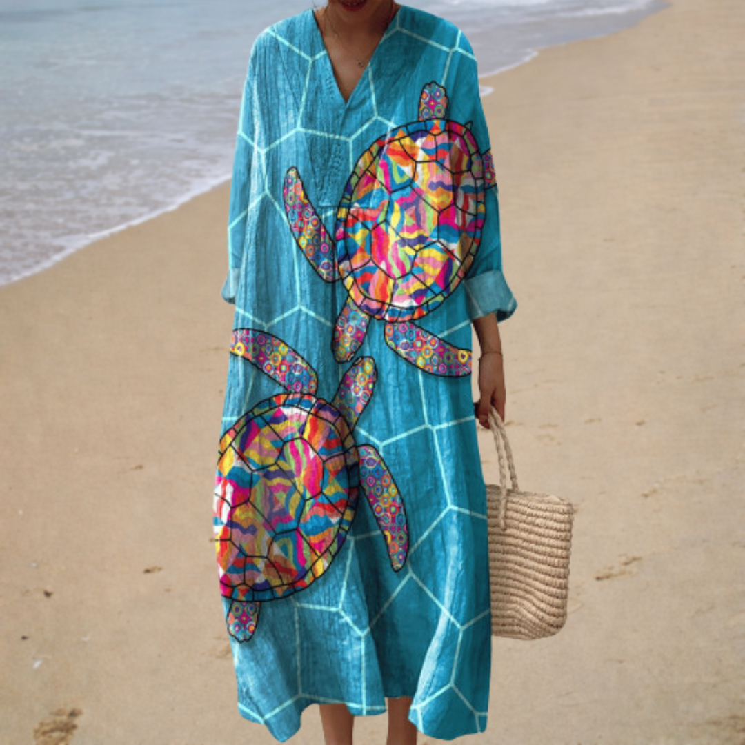 Sophie – Figurschmeichelndes Sommerkleid mit Print – Produktansicht 1