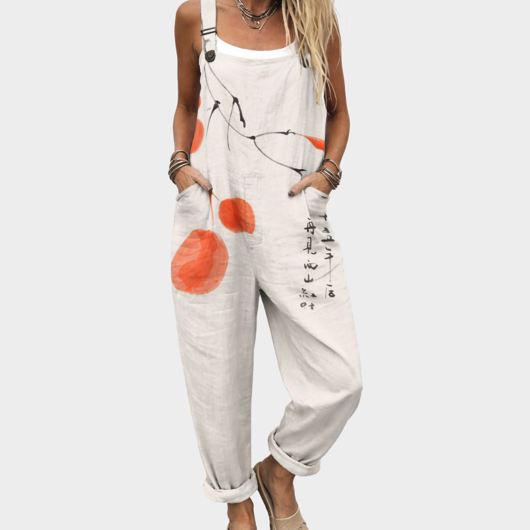 Bequeme bedruckte Latzhose – Modell 9A31F3 – Produktansicht 1