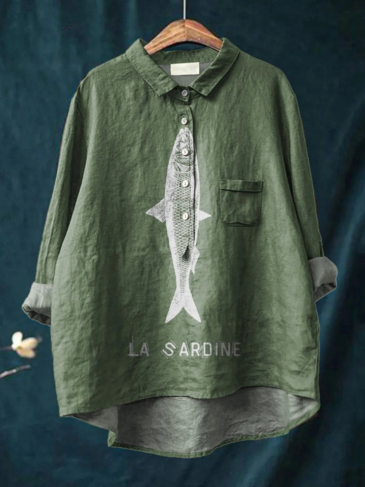 Rose – Legeres T-Shirt mit Sardinenprint – Produktansicht 4