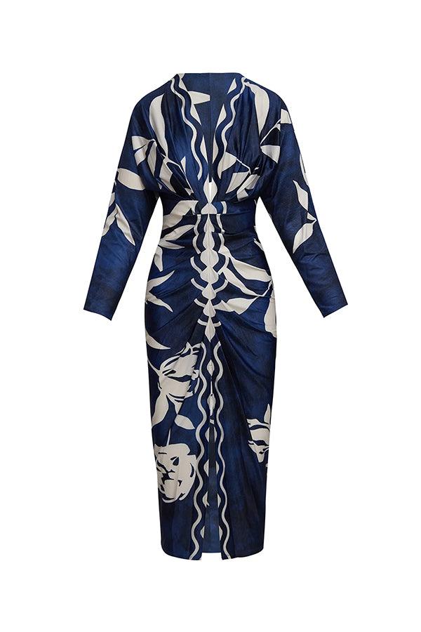 Monika – Midikleid mit Dolman mit Print einzigartig Sommersonne – Produktansicht 22