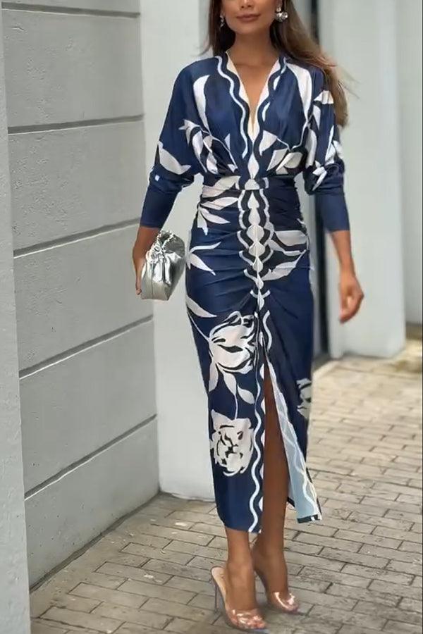 Monika – Midikleid mit Dolman mit Print einzigartig Sommersonne – Produktansicht 19