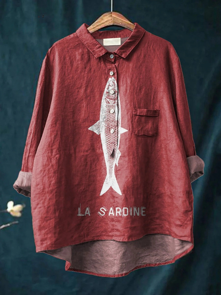 Rose – Legeres T-Shirt mit Sardinenprint – Produktansicht 3