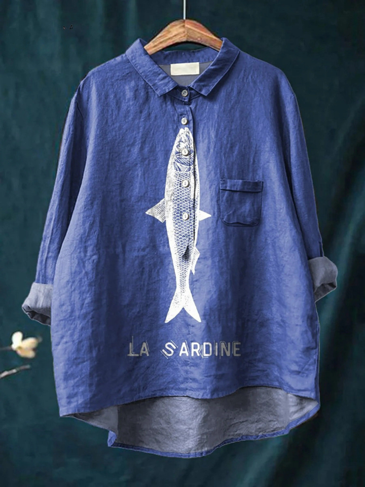 Rose – Legeres T-Shirt mit Sardinenprint – Produktansicht 1