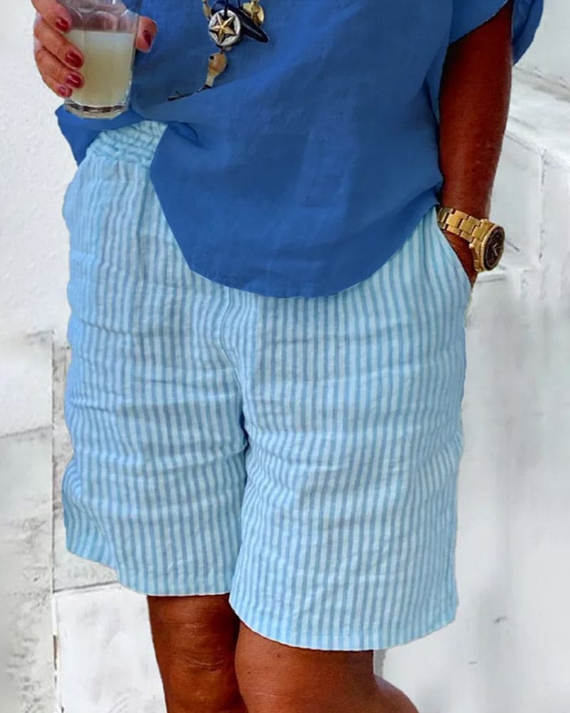 Gestreifte Sommer-Shorts für Damen – Léonie