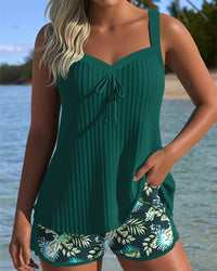 Lena – Zweiteiliger gestreifter Tankini mit Strandshorts – Produktansicht 4