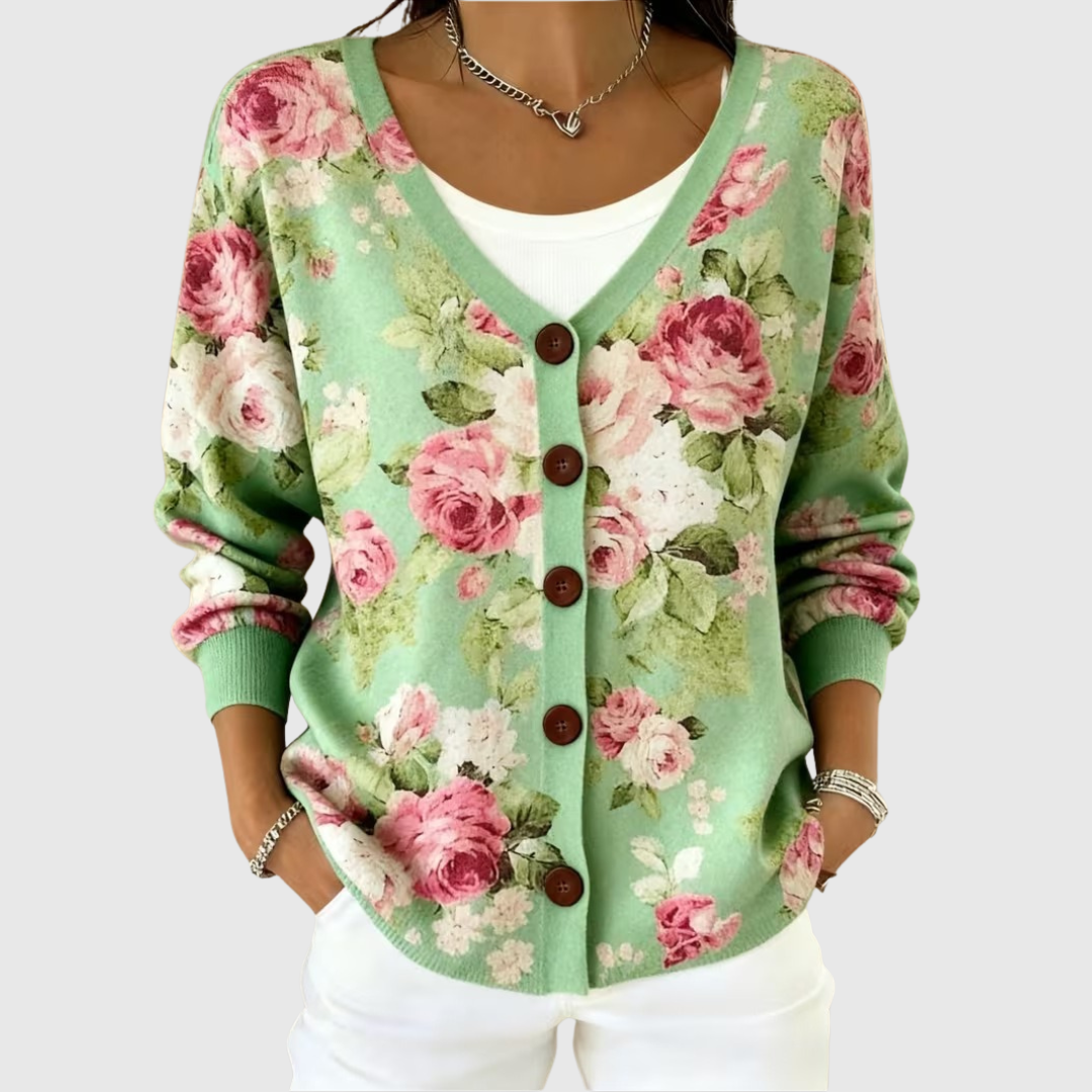 Rose – Bequemer Strickcardigan mit Knöpfen – Produktansicht 1