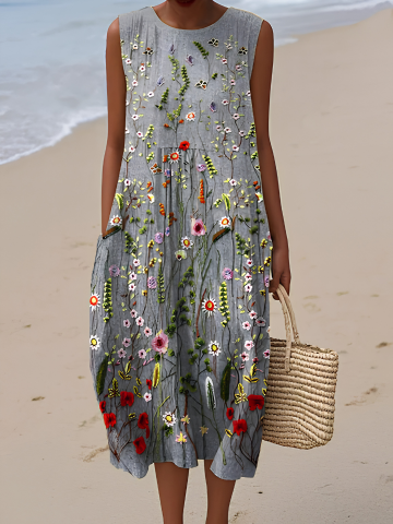 Dagmar – Midikleid mit WildBlumen – Produktansicht 1