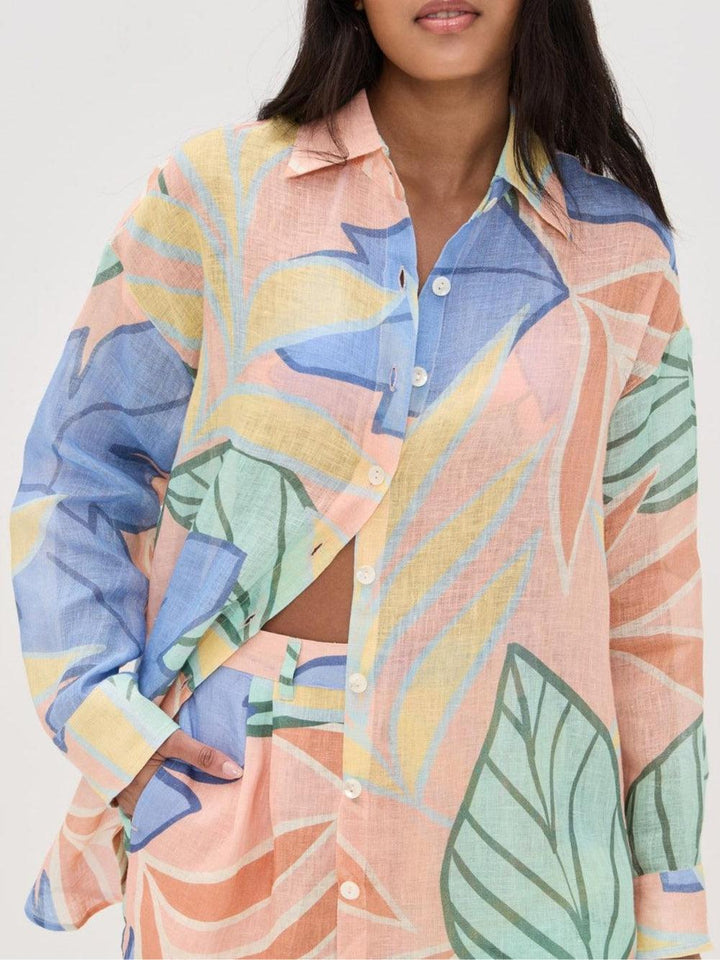 Karin – Kurzes Set mit Print Foglie tropisch – Produktansicht 6