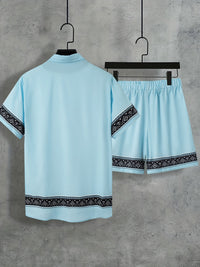 Boho Sommer Set Herren Zweiteilig Shirt und Shorts entspannt - Malik