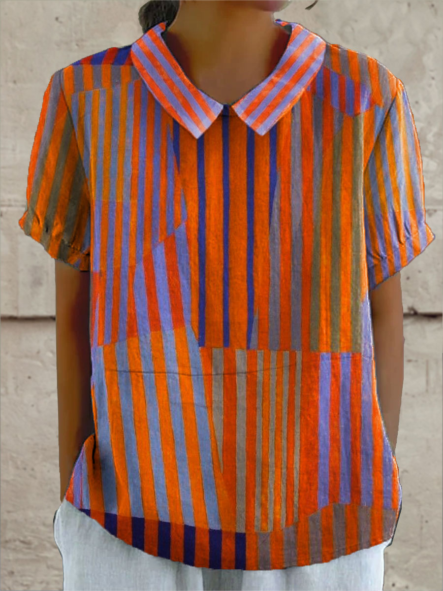 Emma-Paula – Bluse mit geometrischen Streifen – Produktansicht 1