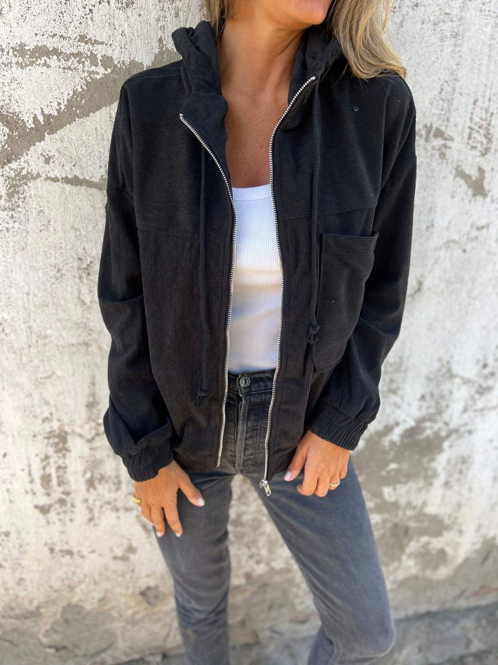 Damen Freizeitjacke mit Kapuze und Reißverschluss – Liana