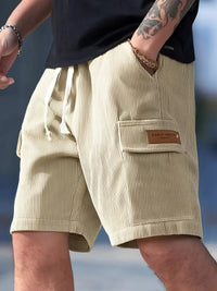 Trendige Beige Corduroy Cargo Sommerhose – Tobias