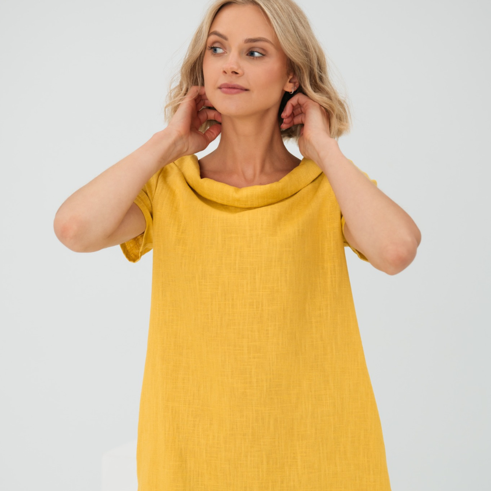 Leinen Sommerkleid mit Midi-Länge – Fenna