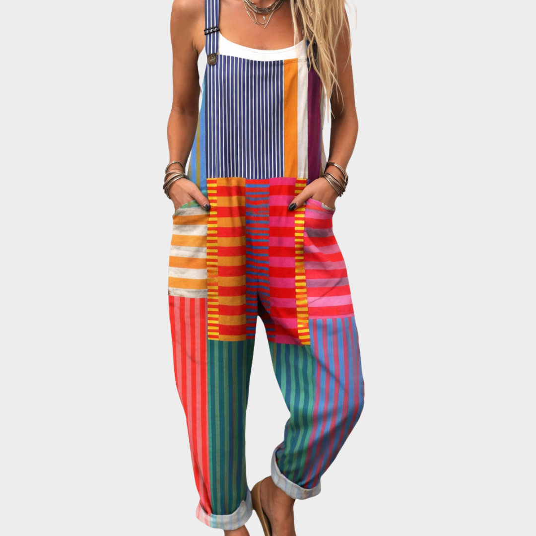 Bequeme bedruckte Latzhose – Modell 20F903 – Produktansicht 1