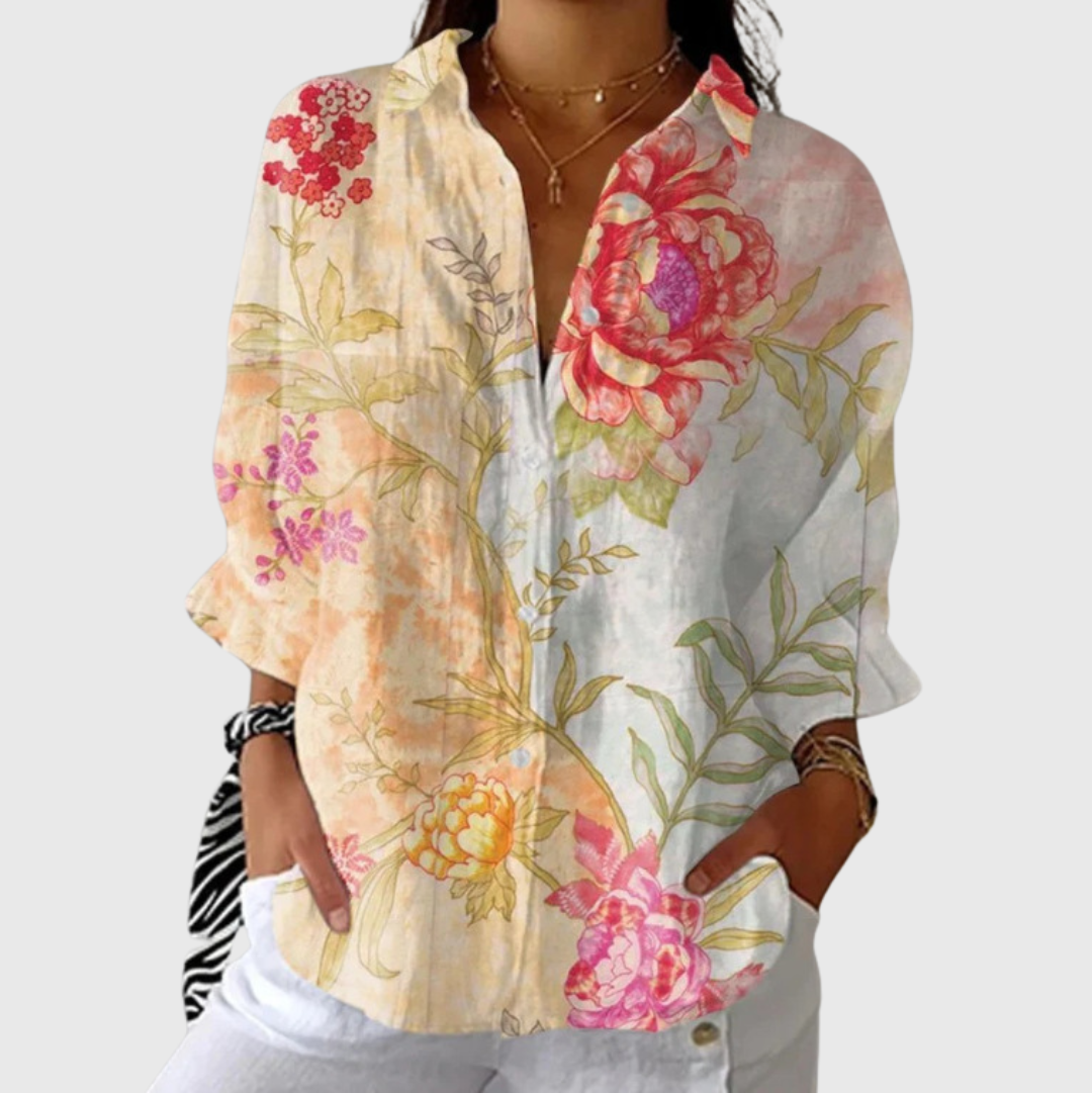 Tatjana – Leichte farbenfrohe Bluse mit Print – Produktansicht 1
