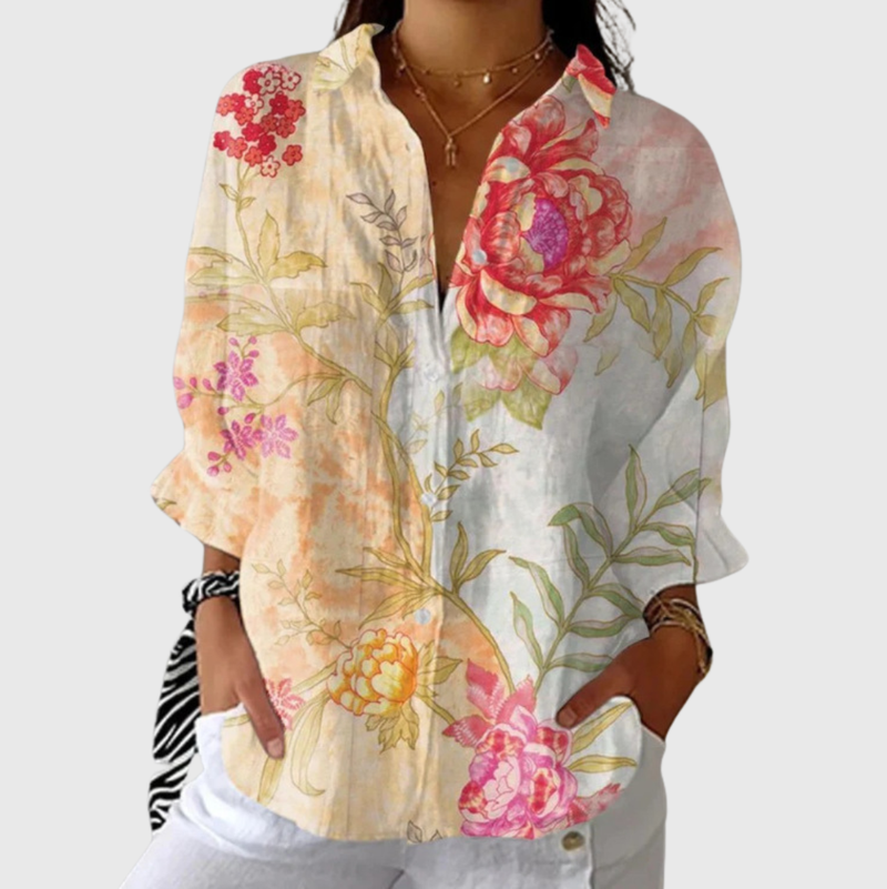 Tatjana – Leichte farbenfrohe Bluse mit Print – Produktansicht 1
