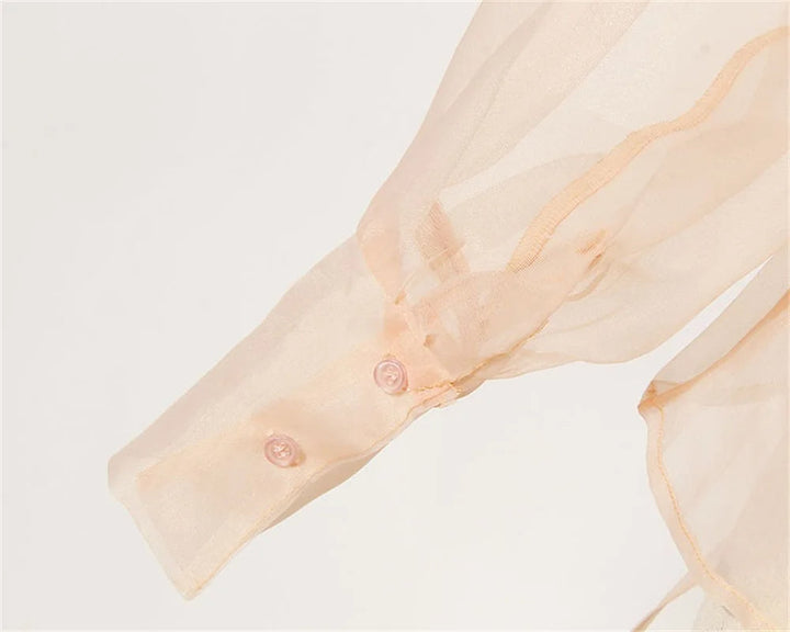 Zweiteiliges Chiffon Sommeroutfit mit Gürtel und Rock – Maurelle