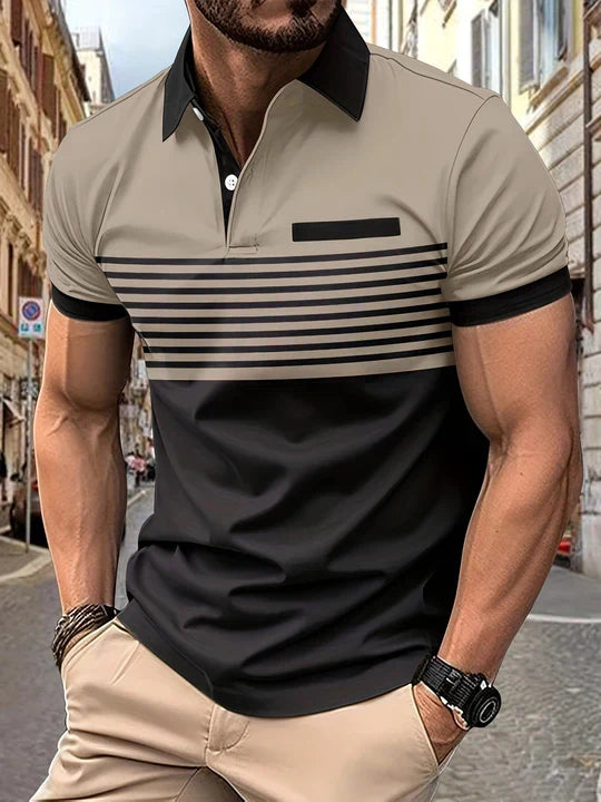 Gestreiftes Sommer-Polohemd für Herren – Damian