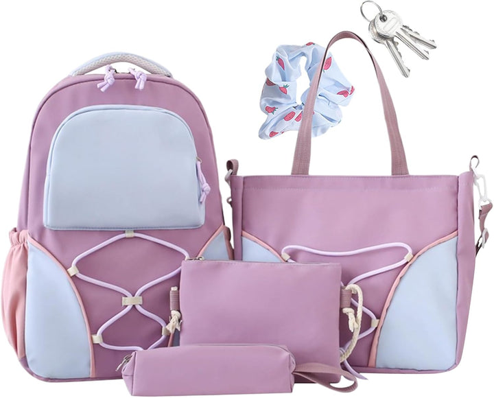 Schulrucksack-Set – Rucksack mit großem Volumen für Schüler mit Federmäppchen und Taschen – Nivora
