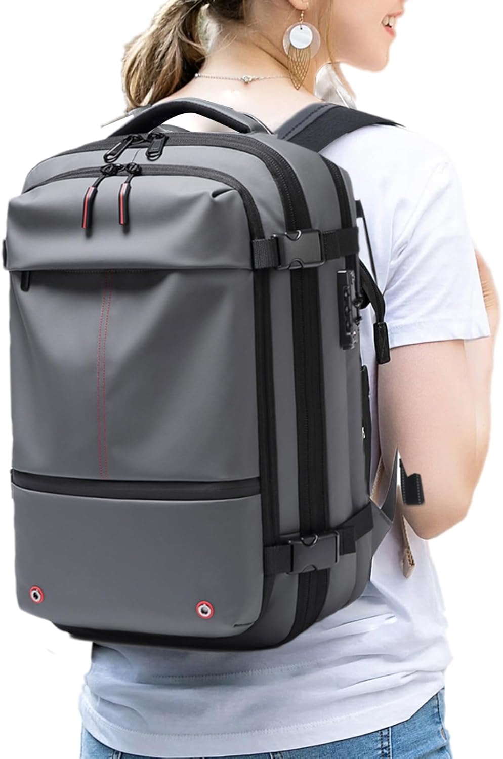 Luftstaubsauger-Rucksack – Erweiterbarer 60L wasserdichter Reisetasche mit Laptopfach – Trivora