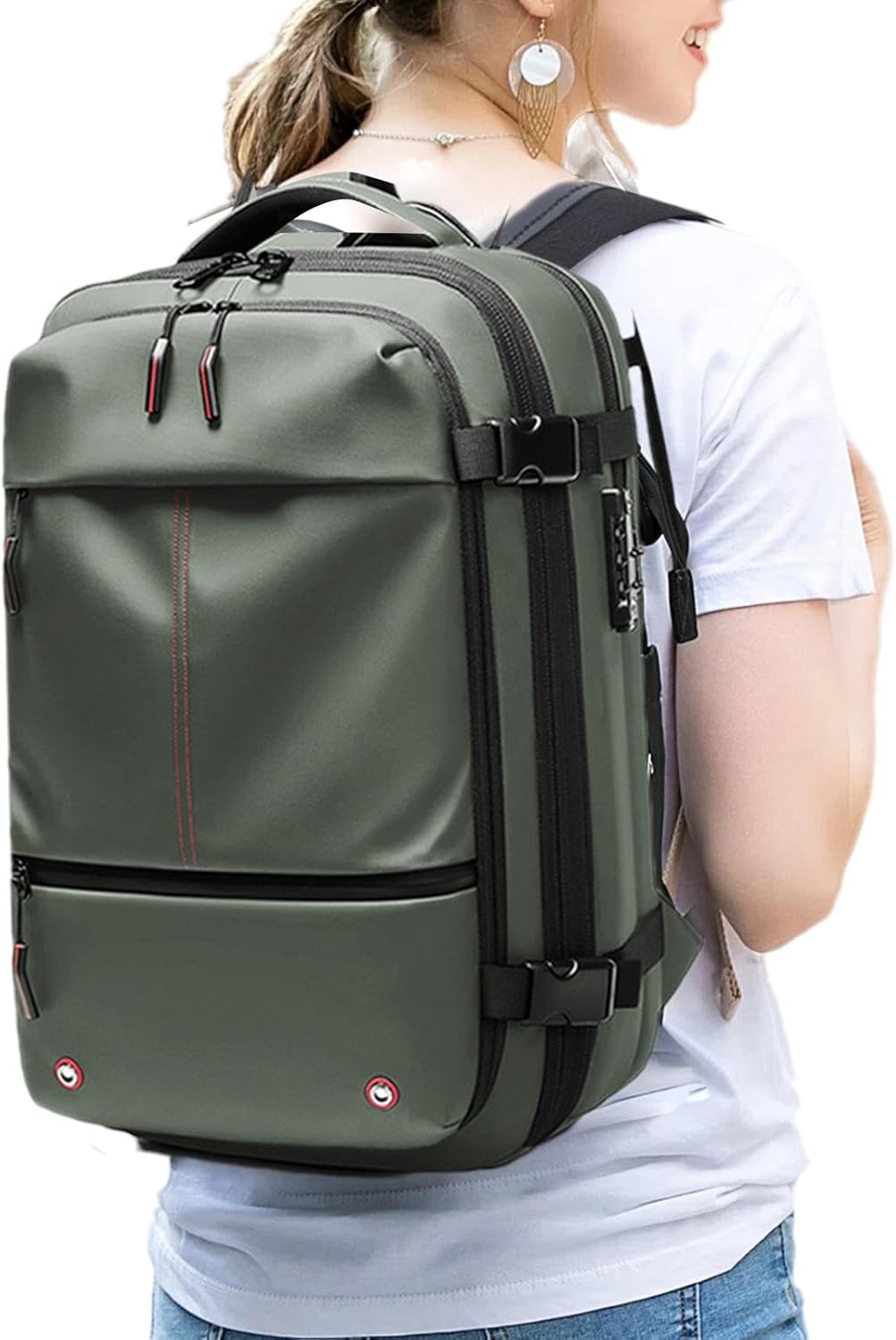 Luftstaubsauger-Rucksack – Erweiterbarer 60L wasserdichter Reisetasche mit Laptopfach – Trivora
