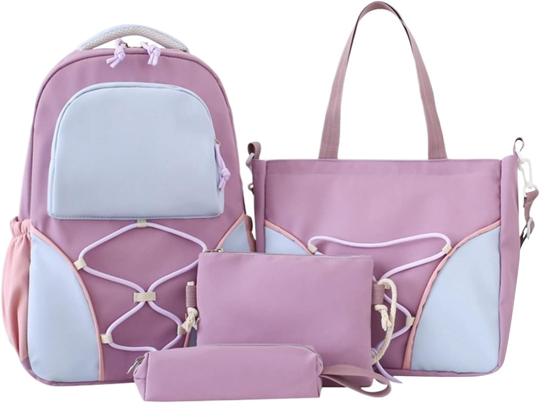 Schulrucksack-Set – Rucksack mit großem Volumen für Schüler mit Federmäppchen und Taschen – Nivora