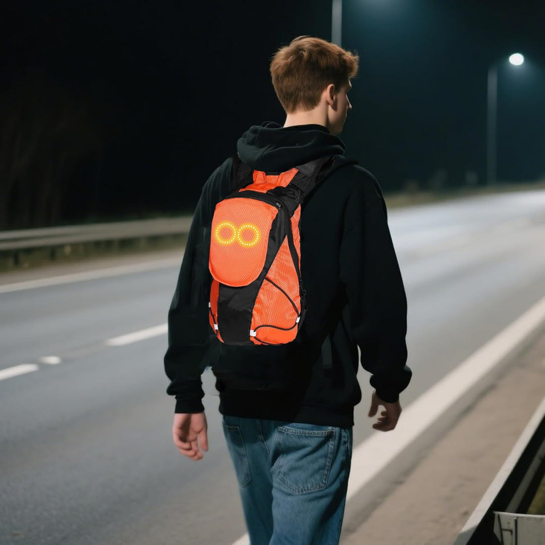 LED-Motorrad-Rucksack – Leuchtende Sicherheits-Tasche für Outdoor- und Nachtfahrten – Lumaro