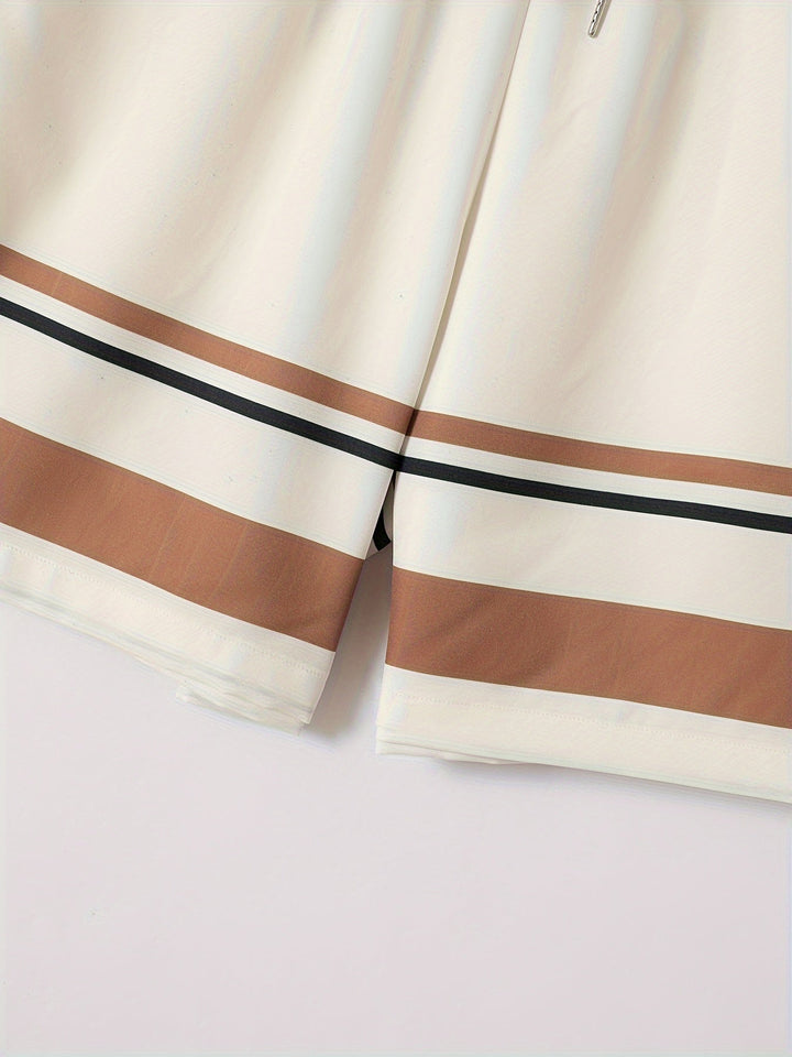 Zweiteiliges Set mit Streifenprint Kurzarmshirt und Shorts - Mateo