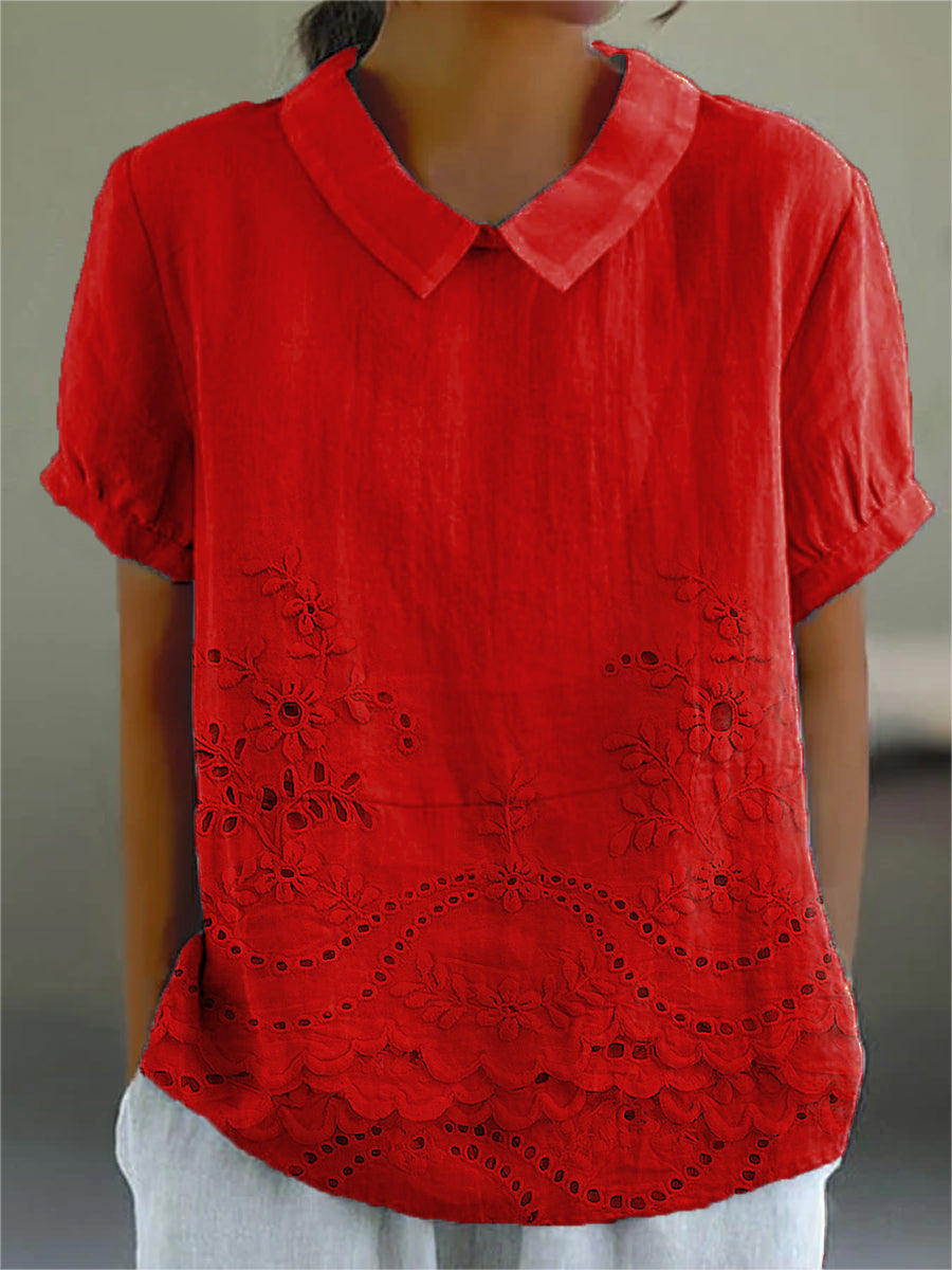 Tabea – Bluse mit Blumenstickerei – Produktansicht 7