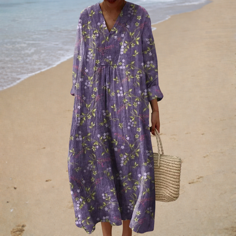 Elisabeth – Figurschmeichelndes Sommerkleid mit Print – Modell Mia – Produktansicht 1