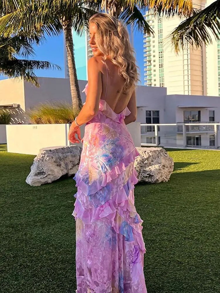 Buntes Sommerkleid mit Verspielten Rüschen – Lucia