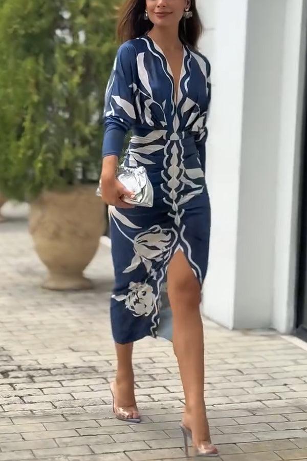 Monika – Midikleid mit Dolman mit Print einzigartig Sommersonne – Produktansicht 20