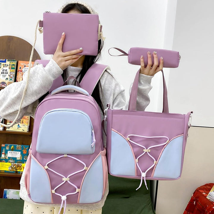 Schulrucksack-Set – Rucksack mit großem Volumen für Schüler mit Federmäppchen und Taschen – Nivora