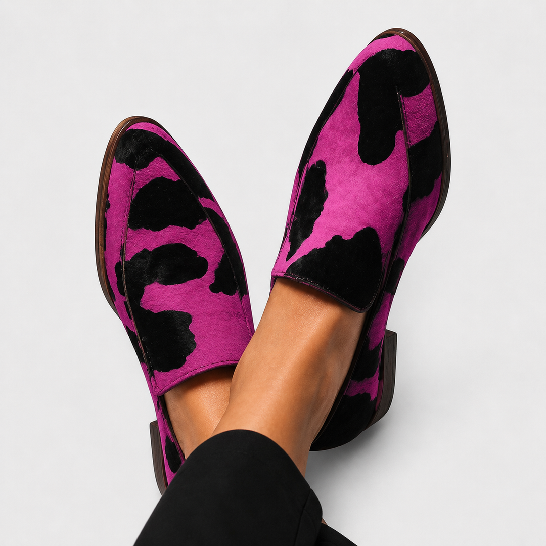 Jule – Loafer mit Kuhfell-Print – Produktansicht 1