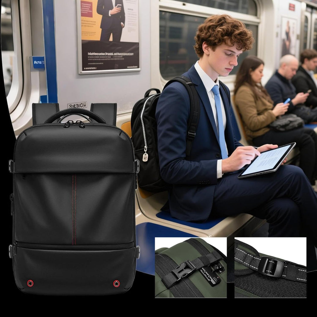 Erweiterbarer und wasserdichter Reiserrucksack mit Vakuumkompression – Arvid
