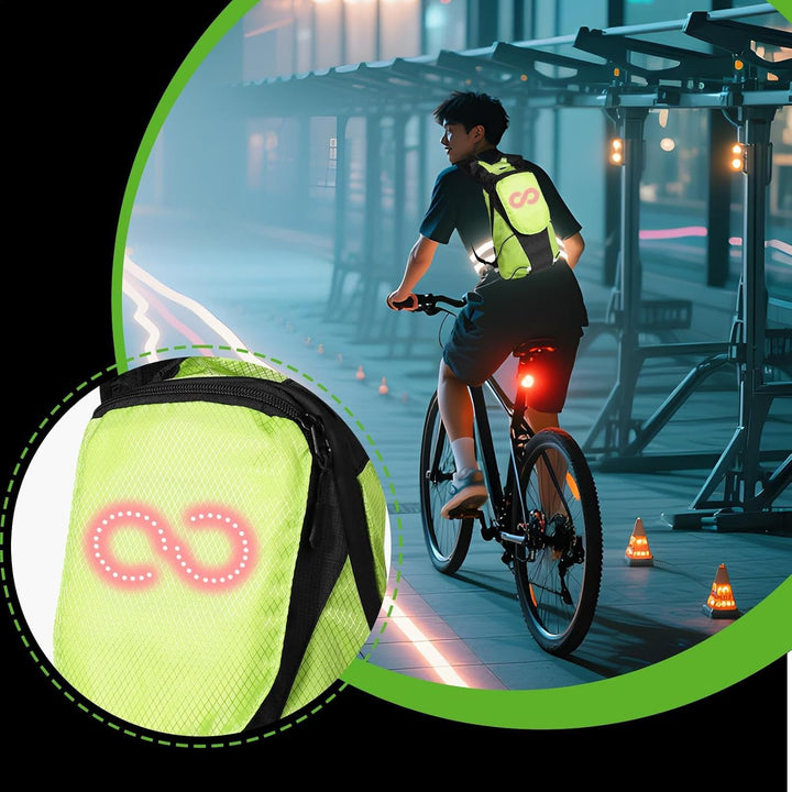 LED-Motorrad-Rucksack – Leuchtende Sicherheits-Tasche für Outdoor- und Nachtfahrten – Lumaro