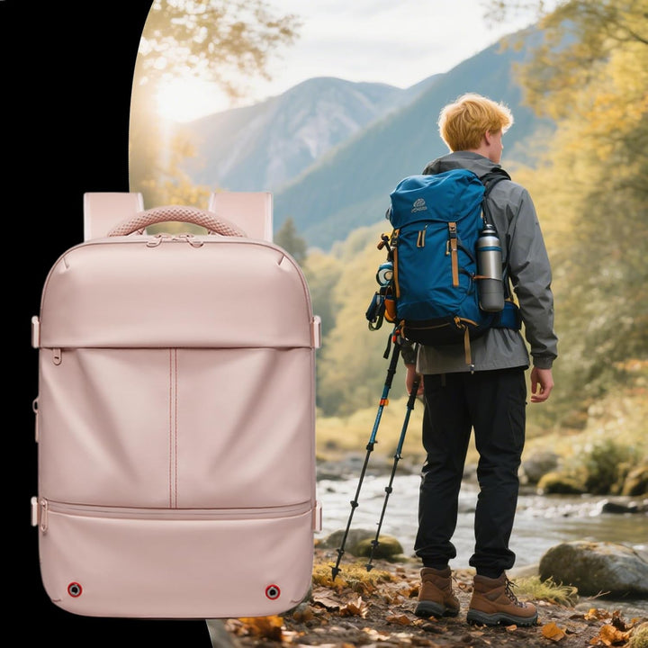 Erweiterbarer und wasserdichter Reiserrucksack mit Vakuumkompression – Arvid