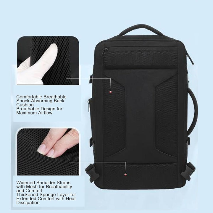 Erweiterbarer Vakuum-Reiserucksack 56–75L mit Pumpe – Dravion
