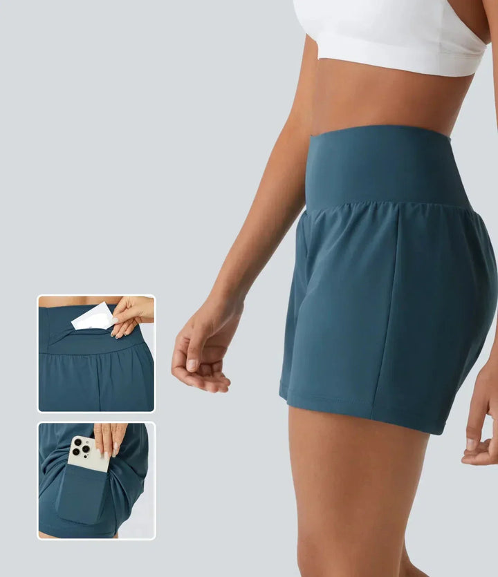Atmungsaktiv & Schnell trocknend High-Waist Fitnessshorts Damen – Mirabella