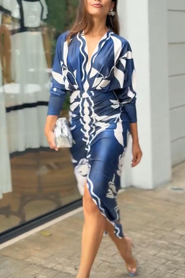 Monika – Midikleid mit Dolman mit Print einzigartig Sommersonne – Produktansicht 18