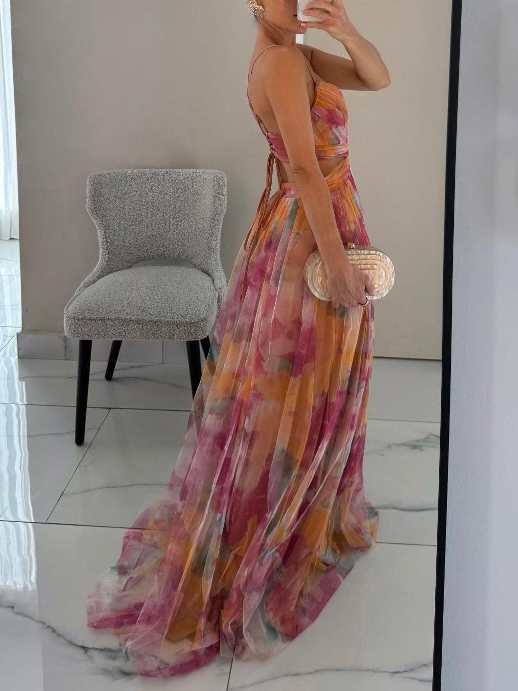 Antonia – Maxikleid Blumenprint mit V-Ausschnitt – Produktansicht 5