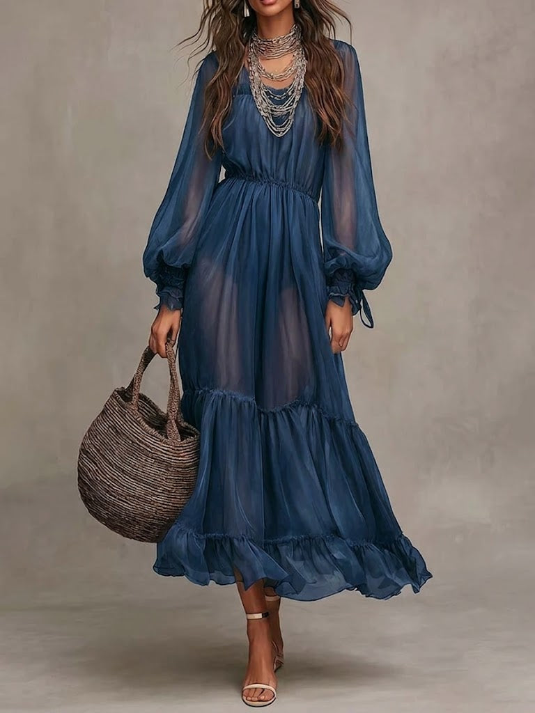 Ella – Midikleid elegant mit V-Ausschnitt – Produktansicht 2