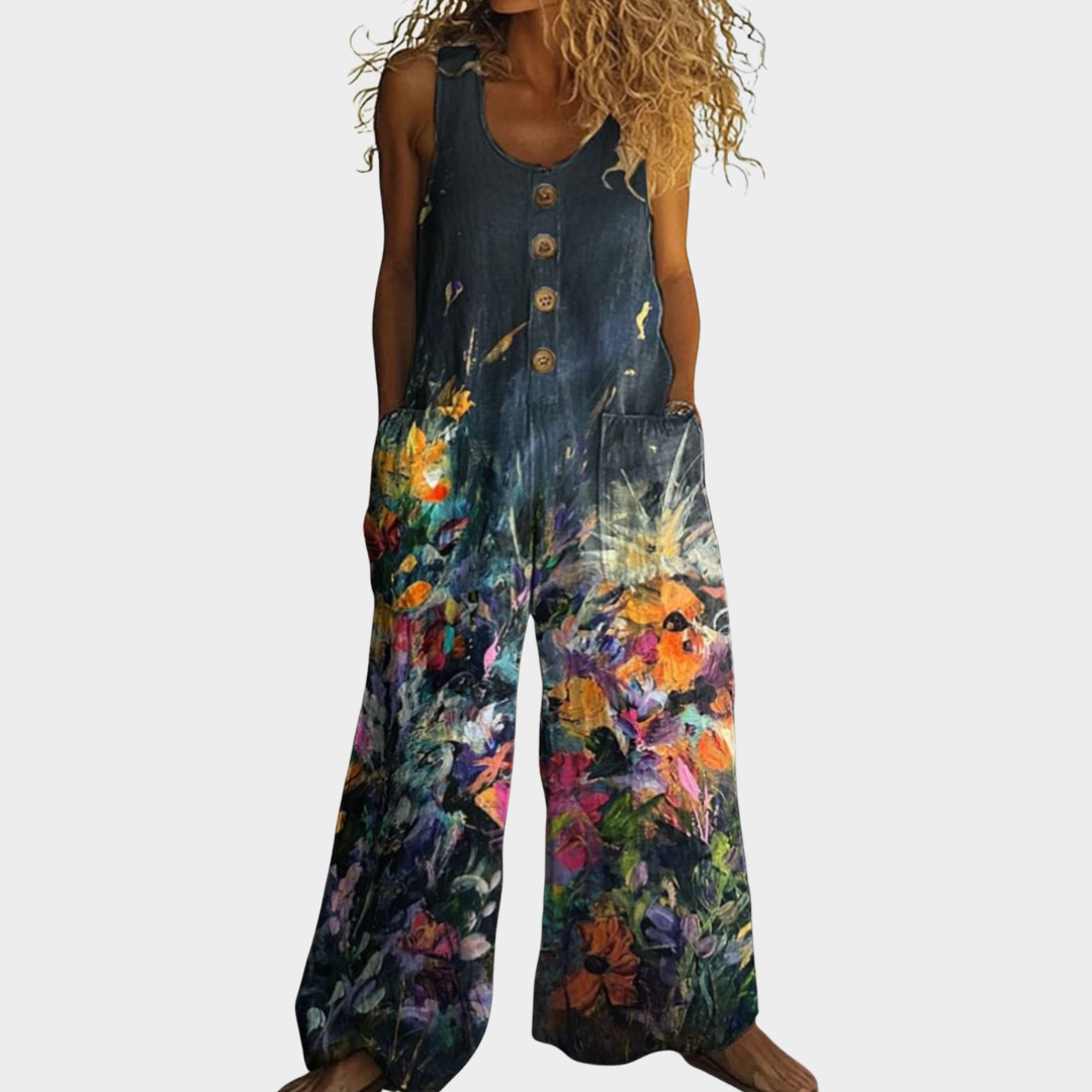 Wilhelmine – Fließender bedruckter Jumpsuit – Produktansicht 1