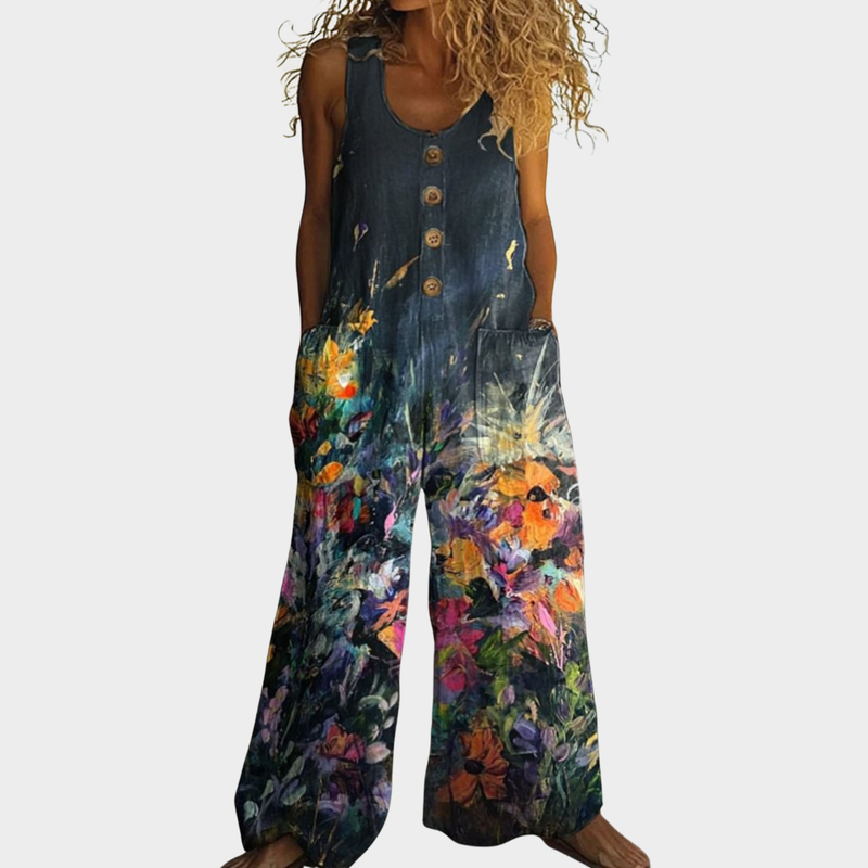 Wilhelmine – Fließender bedruckter Jumpsuit – Produktansicht 1