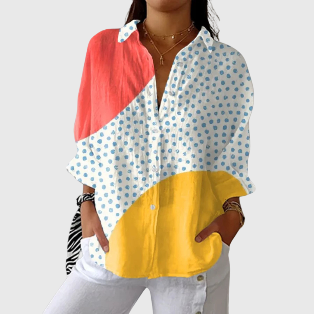 Mara – Leichte farbenfrohe Bluse mit Print – Produktansicht 1