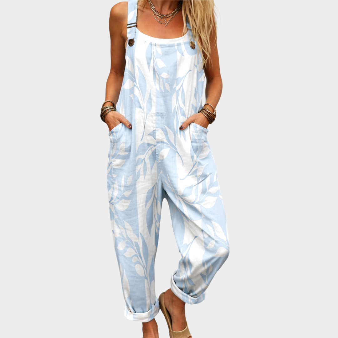 Bequeme bedruckte Latzhose – Modell F67204 – Produktansicht 1