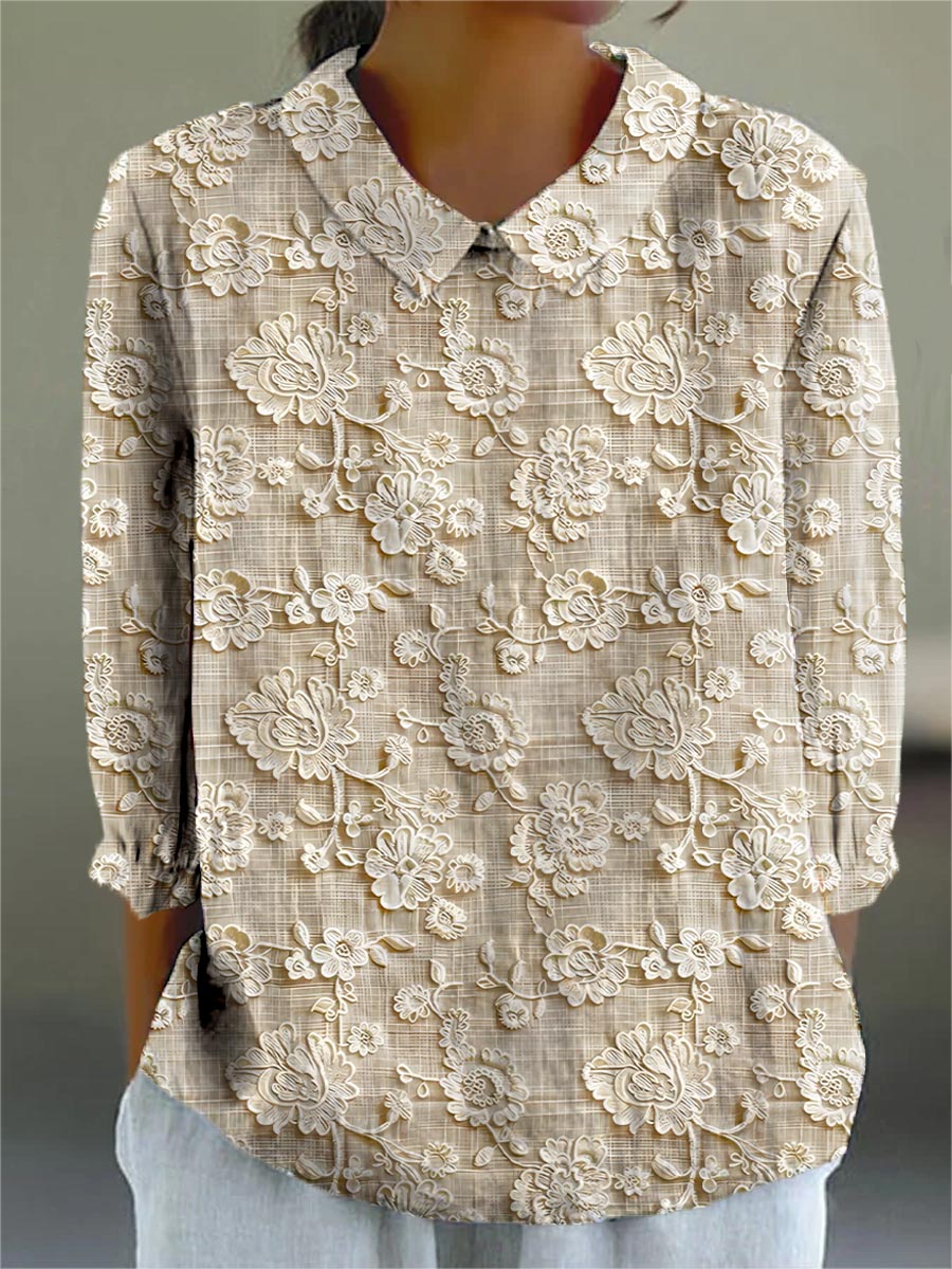 Kassandra – Künstlerische Bluse mit Print – Produktansicht 1